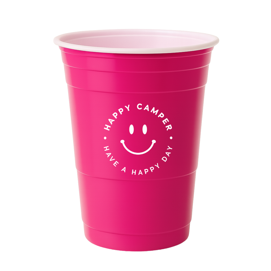 pink happy camper cup