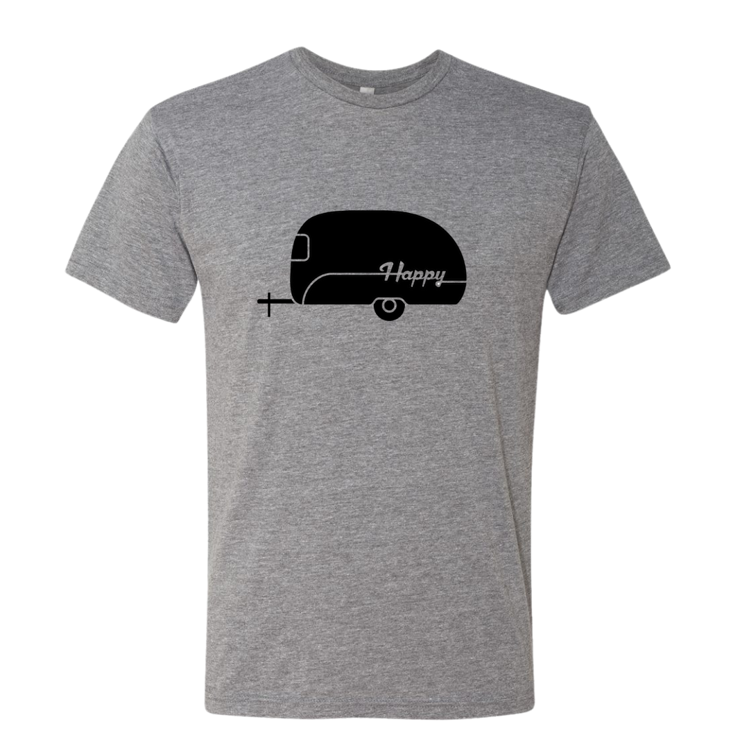 grey happy camper logo tee
