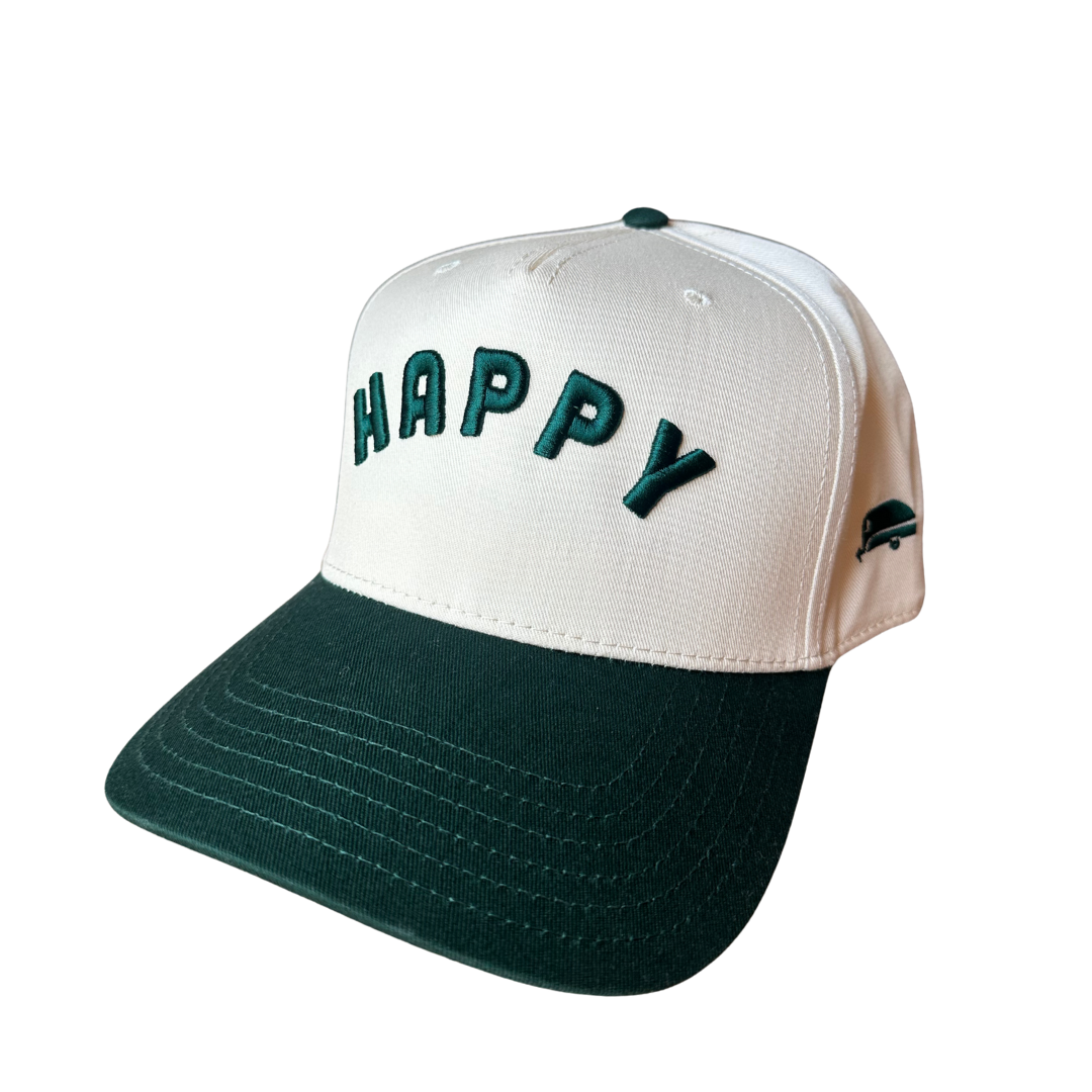 green happy two tone hat