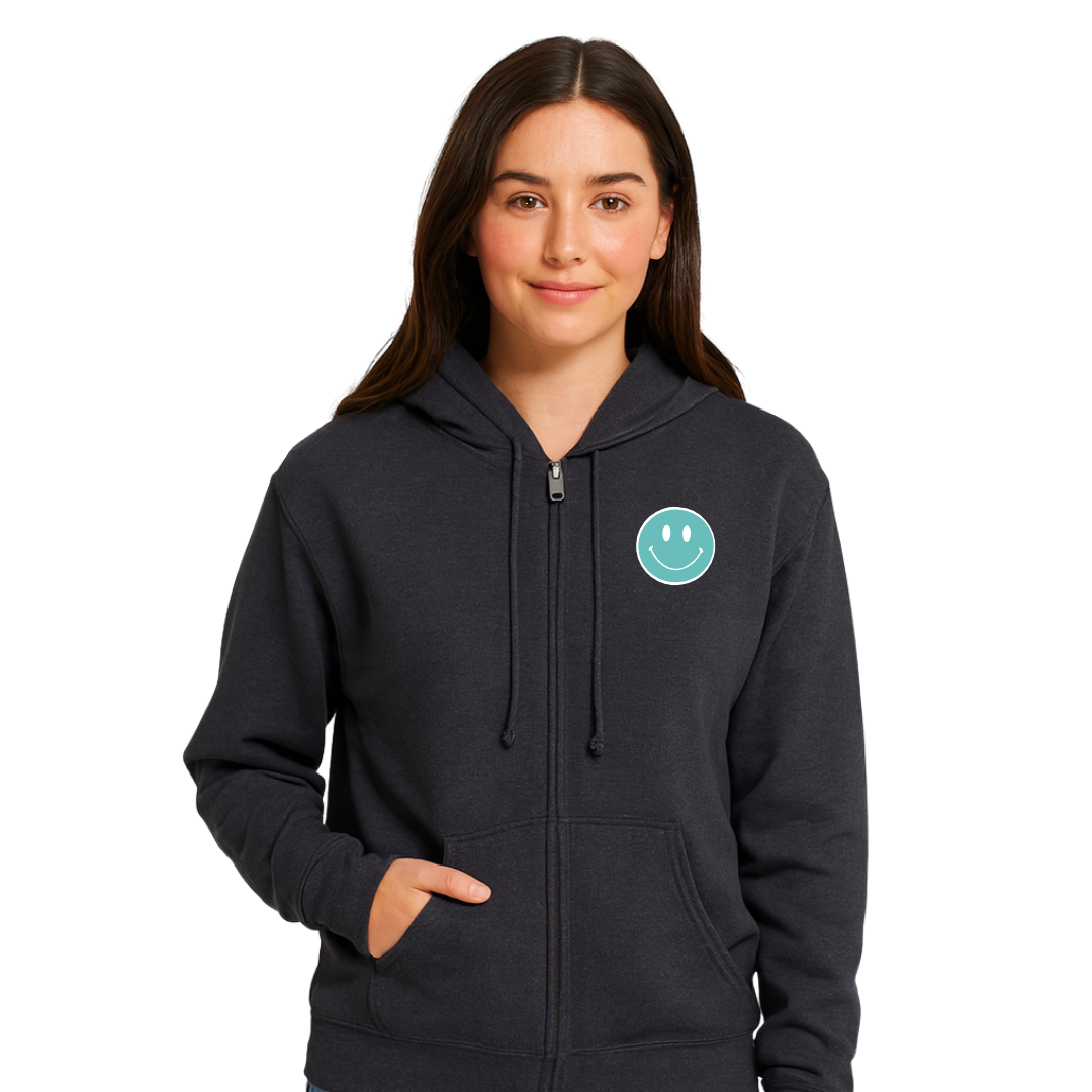happy looks good on you zip up hoodie