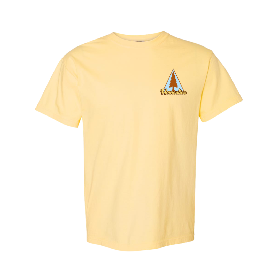 yellow homeslice mural tee