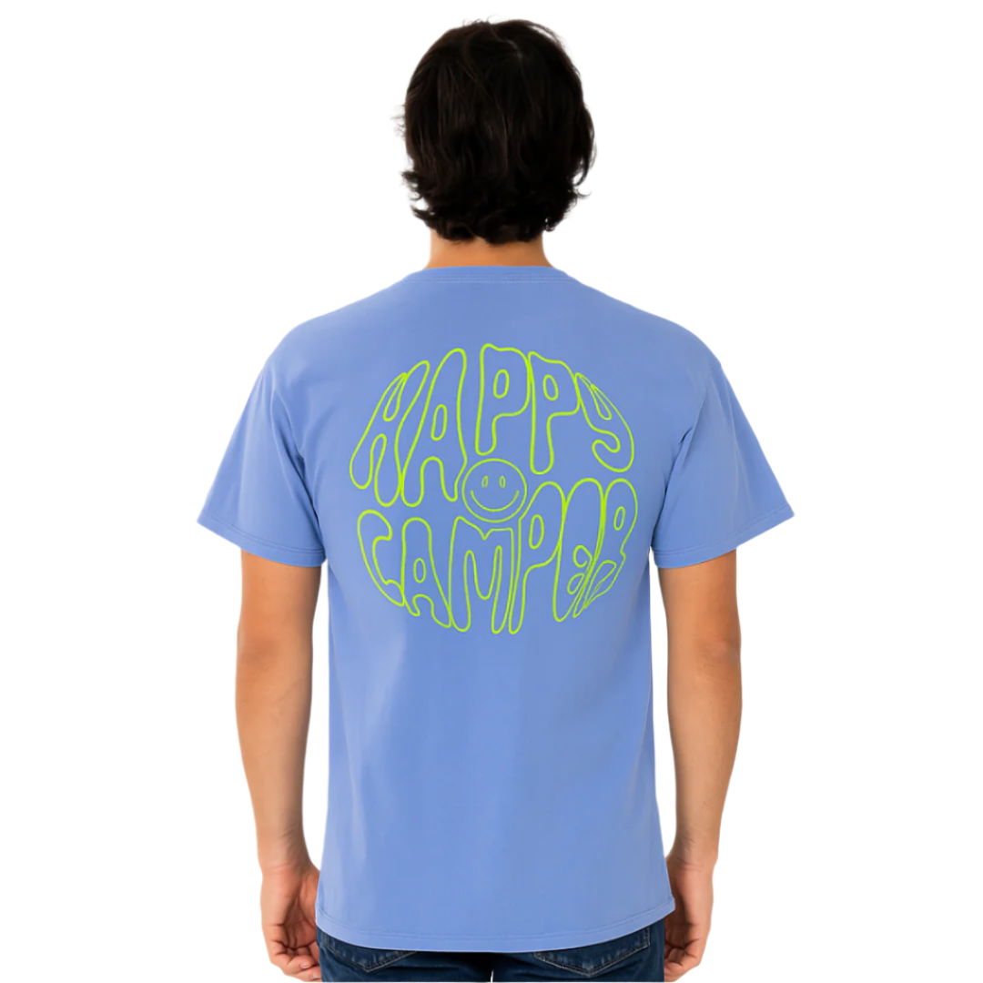 neon smiley tee