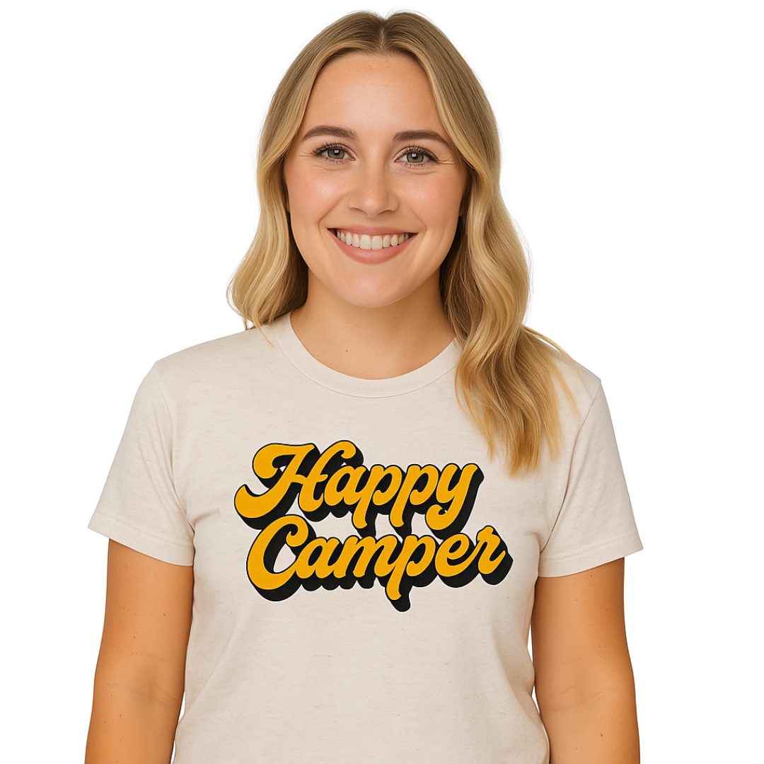 cream 70s happy camper tee