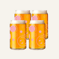 4-pack pink smiley can glasses