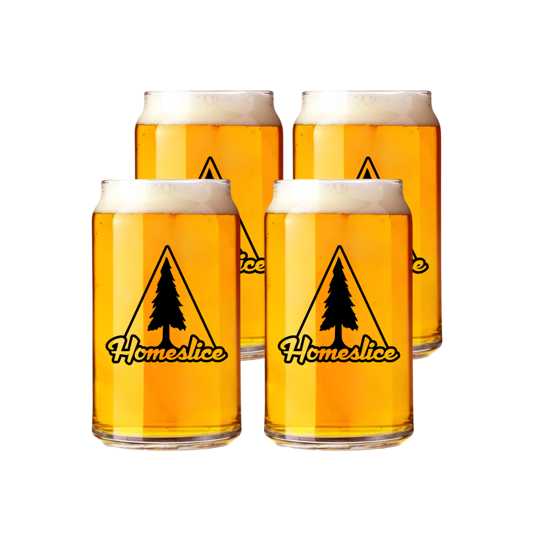 4-pack homeslice can glasses
