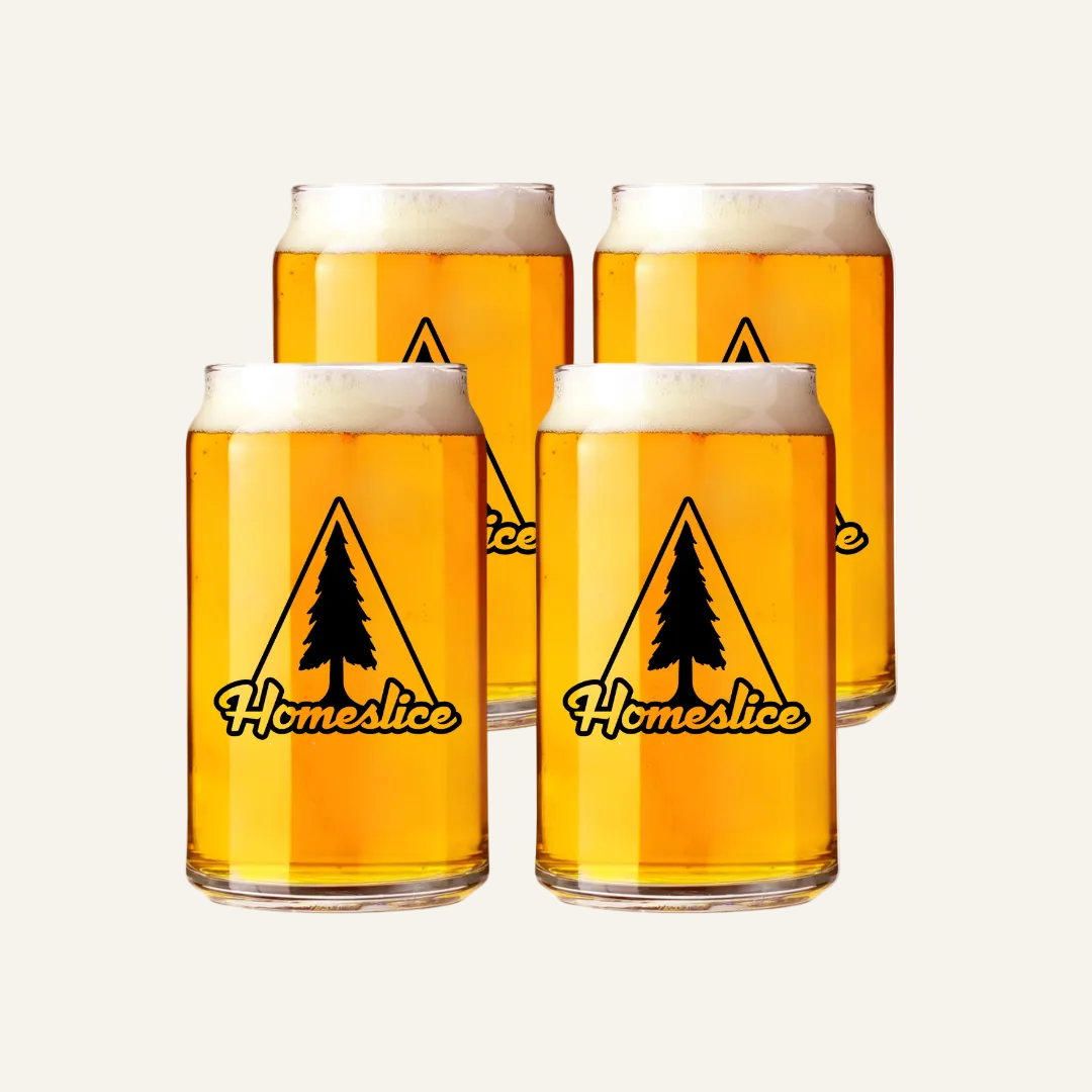 4-pack homeslice can glasses