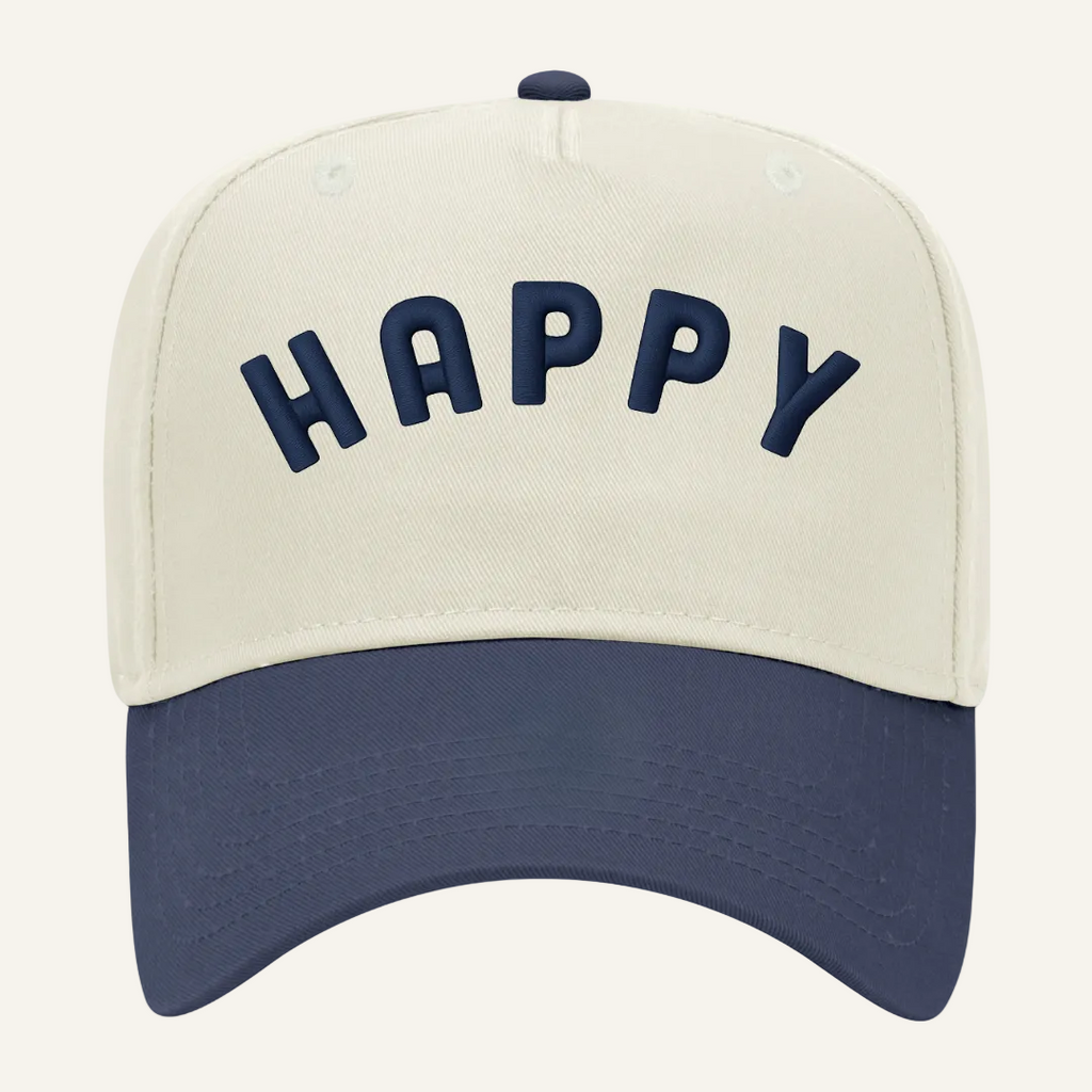 navy two tone happy hat