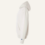 happy embroidered hoodie cream