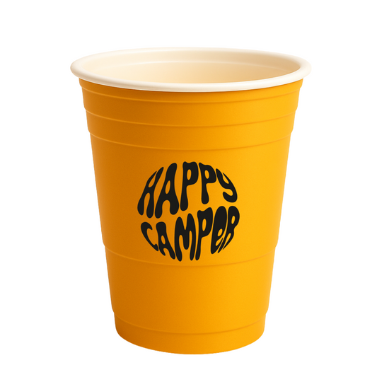 yellow happy camper cup