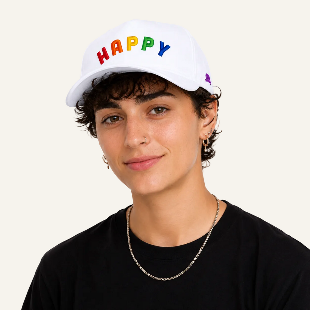 rainbow happy hat