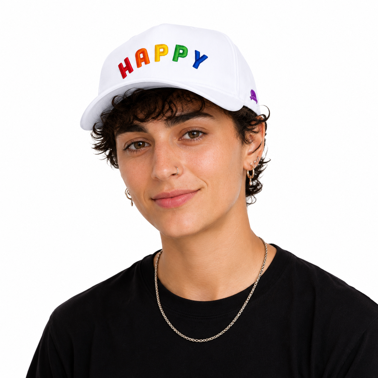rainbow happy hat