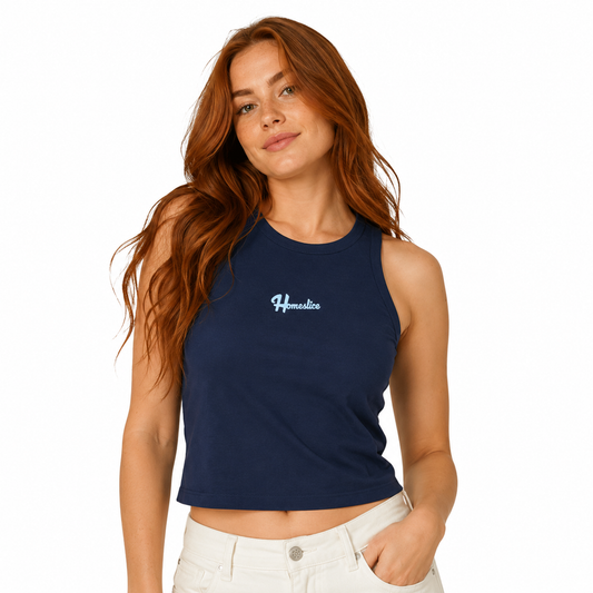 navy homeslice logo tank