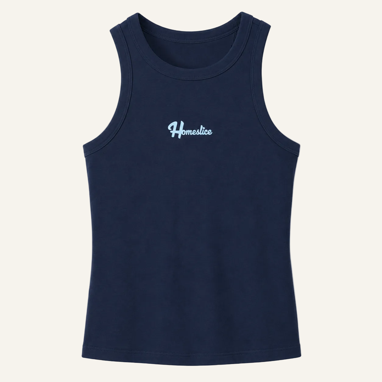 navy homeslice logo tank