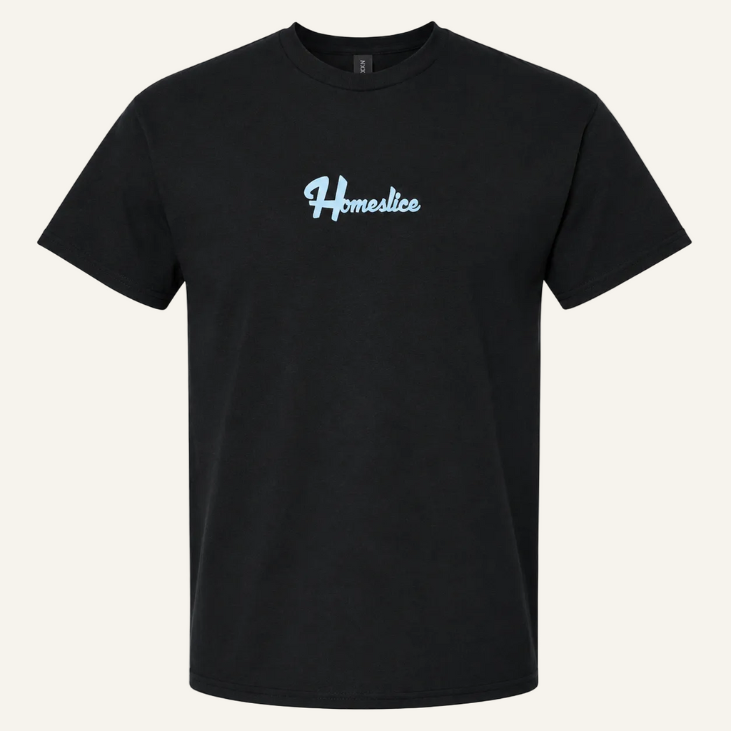 black homeslice logo tee