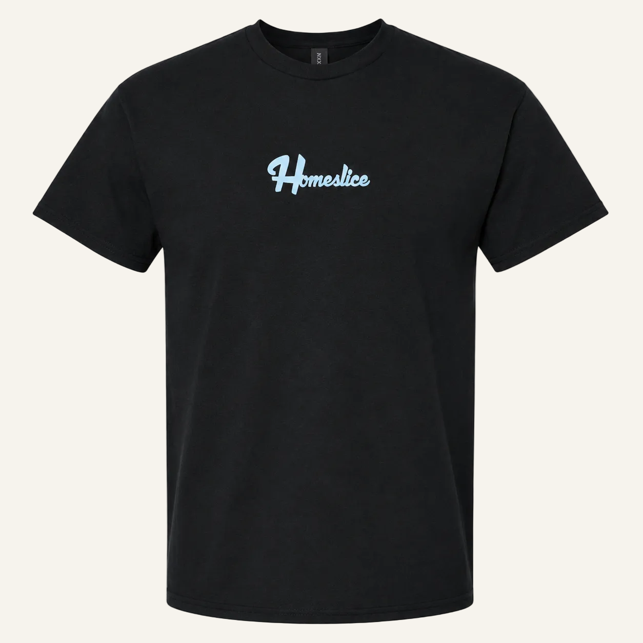 black homeslice logo tee