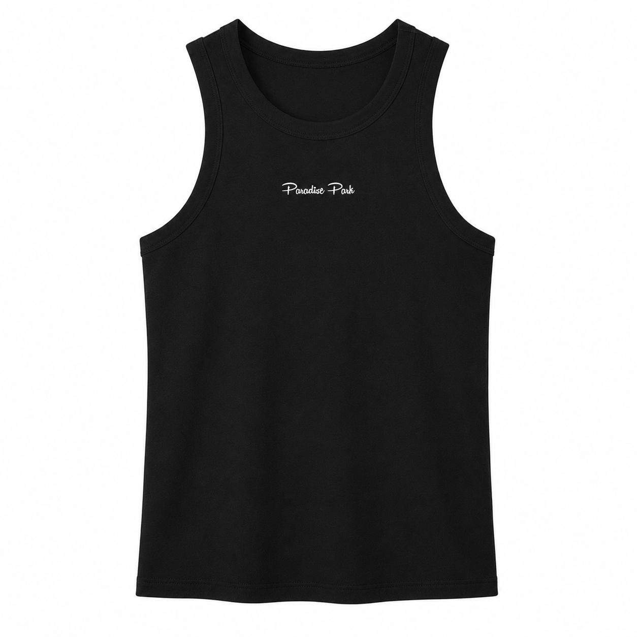 paradise park black logo tank