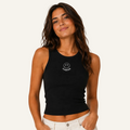 black smiley camper tank