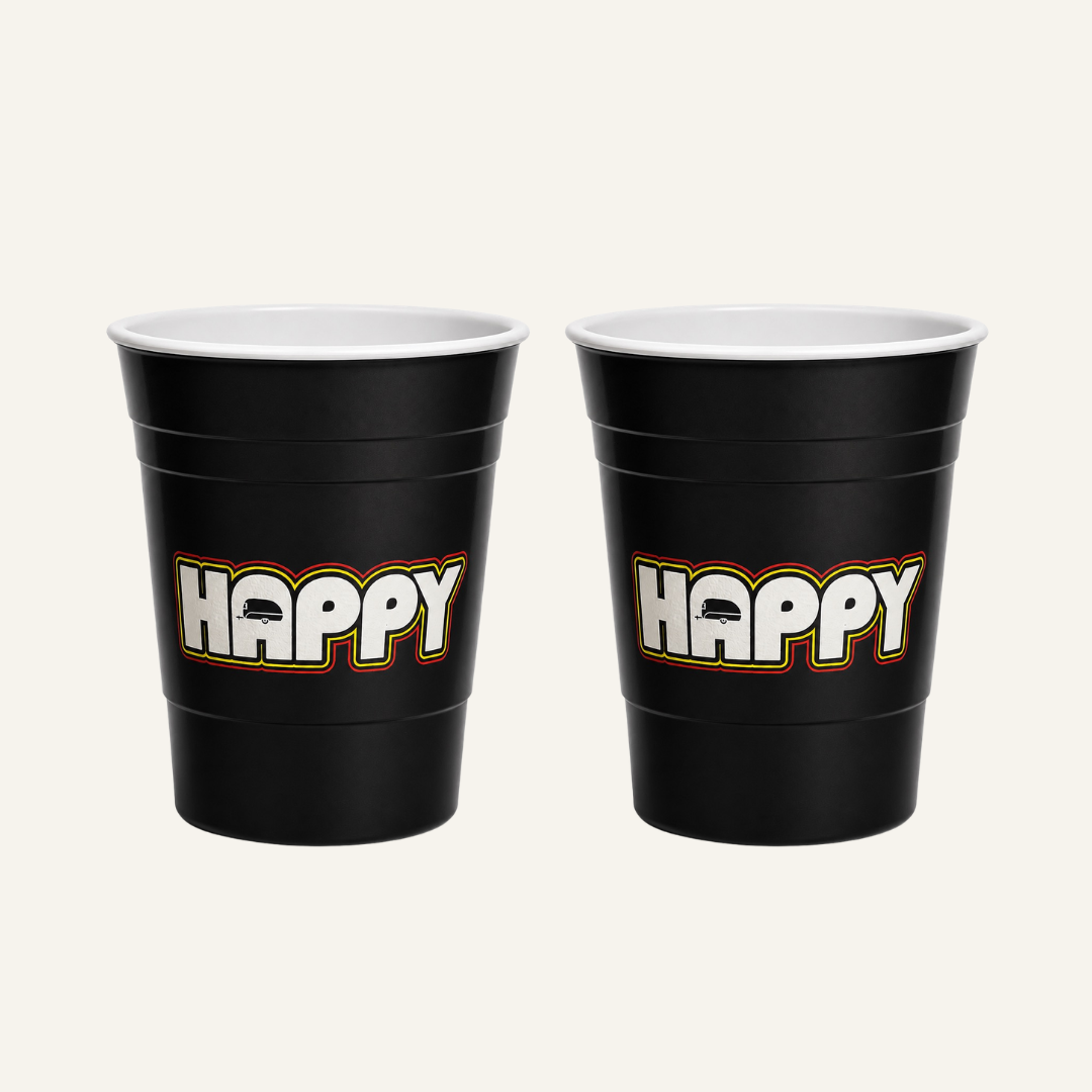2-pack black happy camper cup
