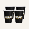 4-pack black happy cups