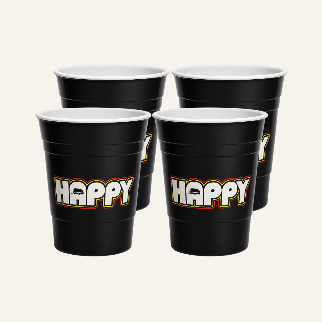 4-pack black happy cups