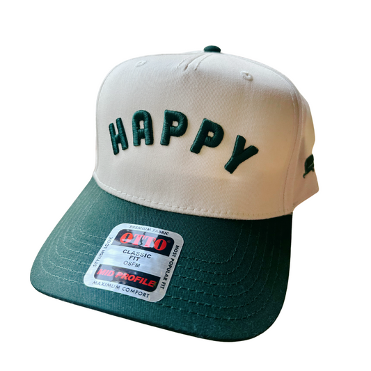 green happy two tone hat