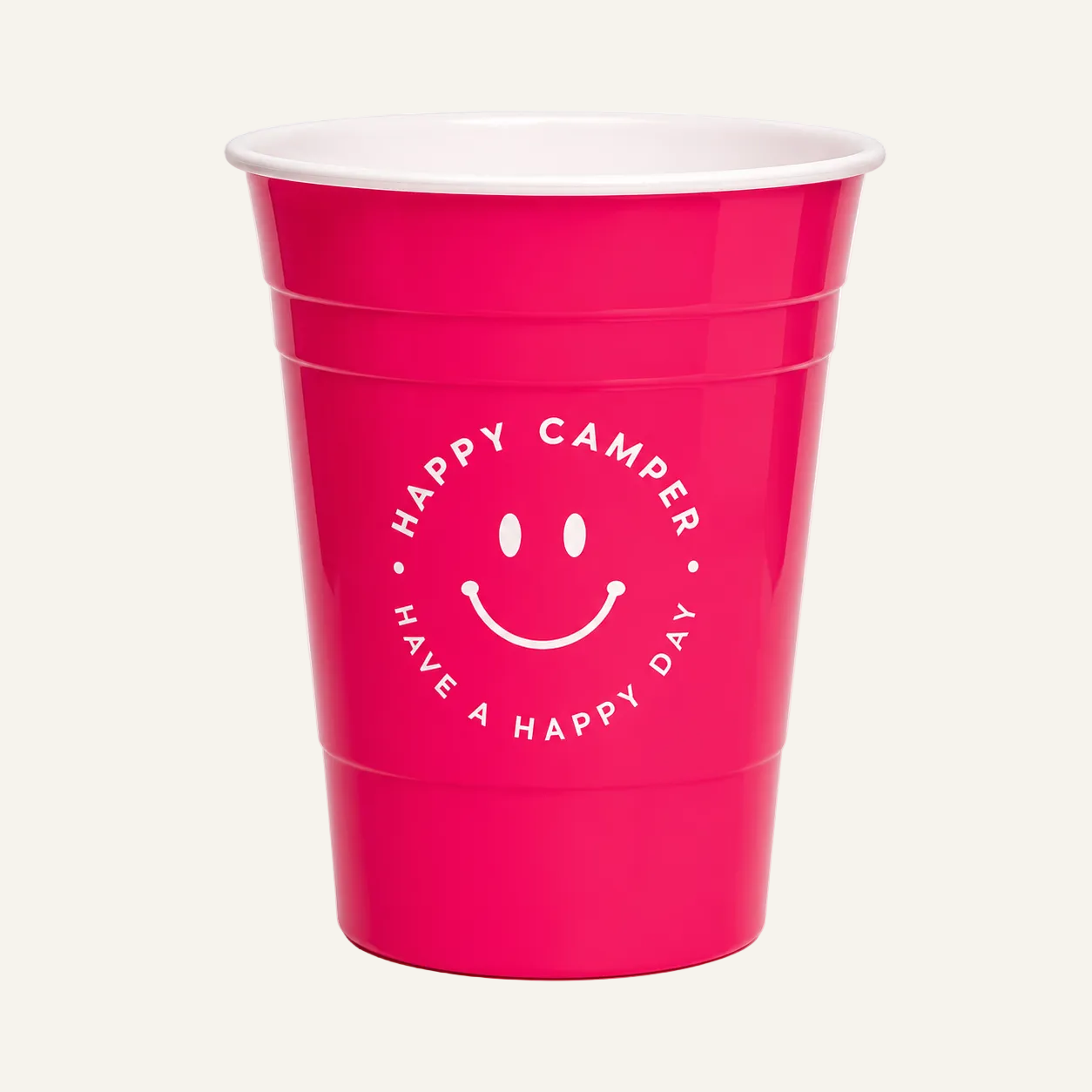 pink happy camper cup
