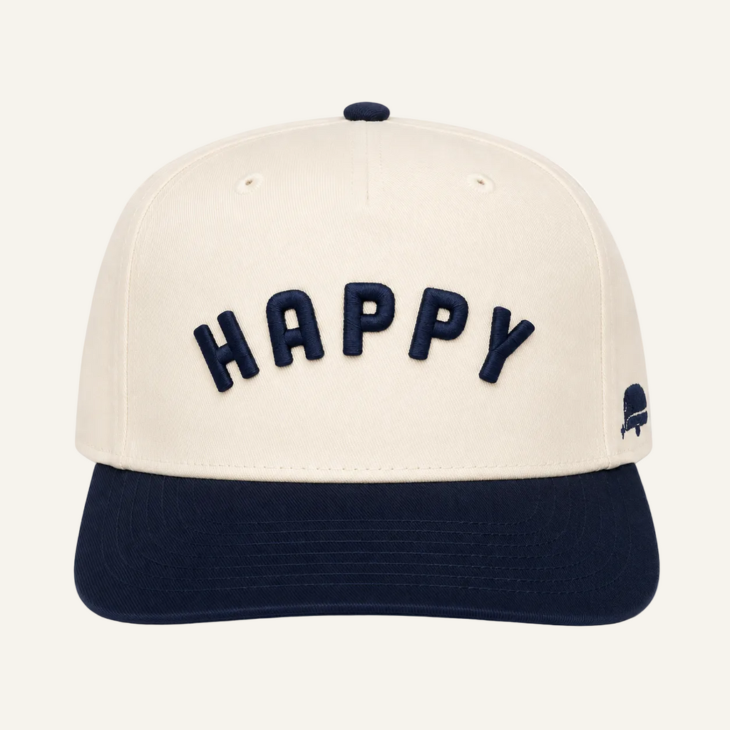 navy two tone happy hat