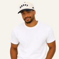navy two tone happy hat
