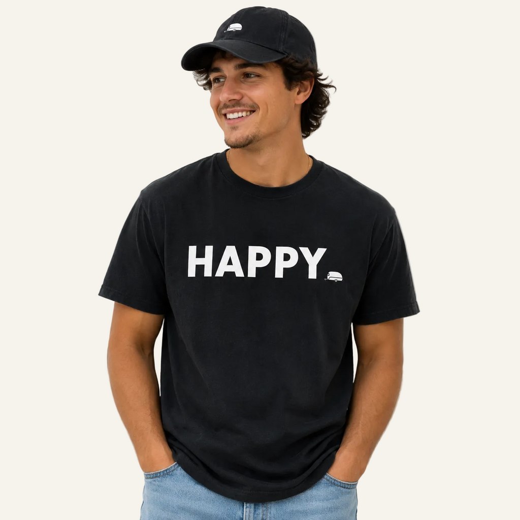 black happy tee