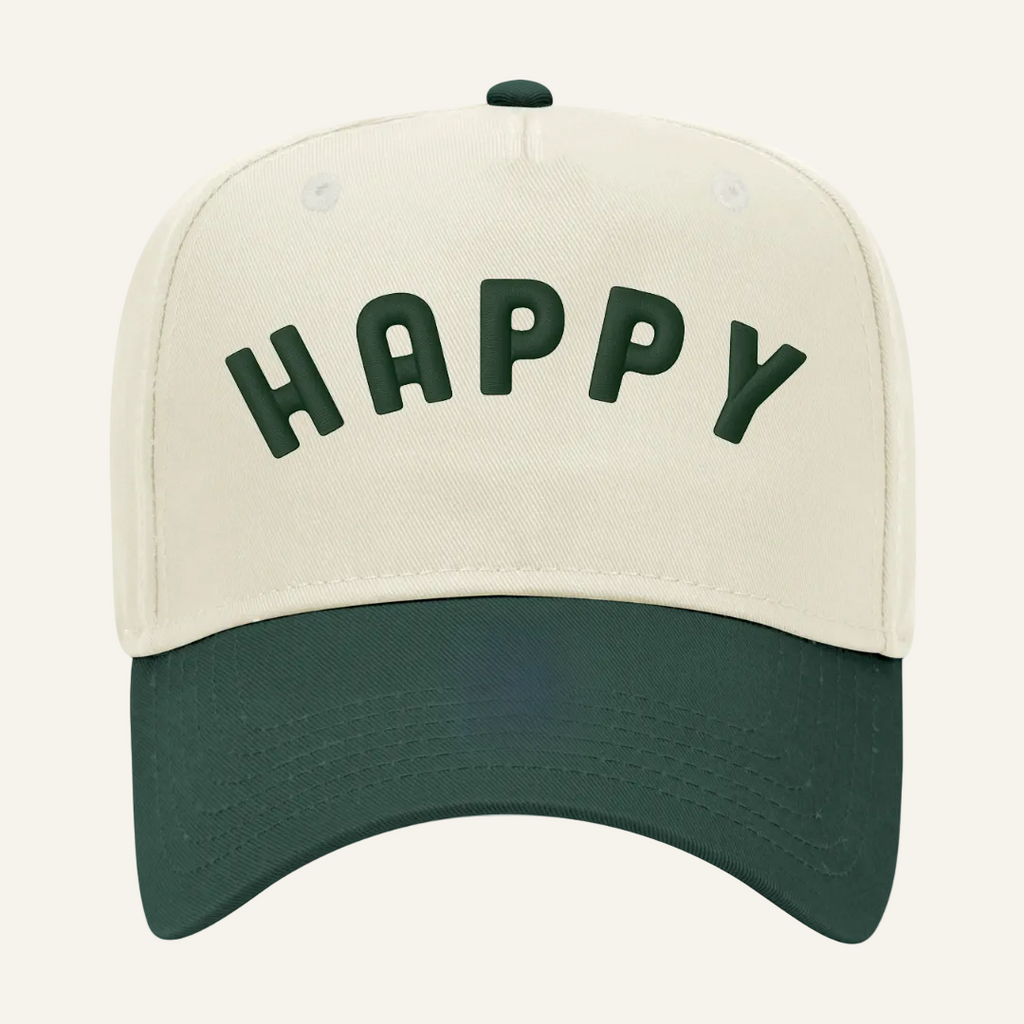 green two tone happy hat
