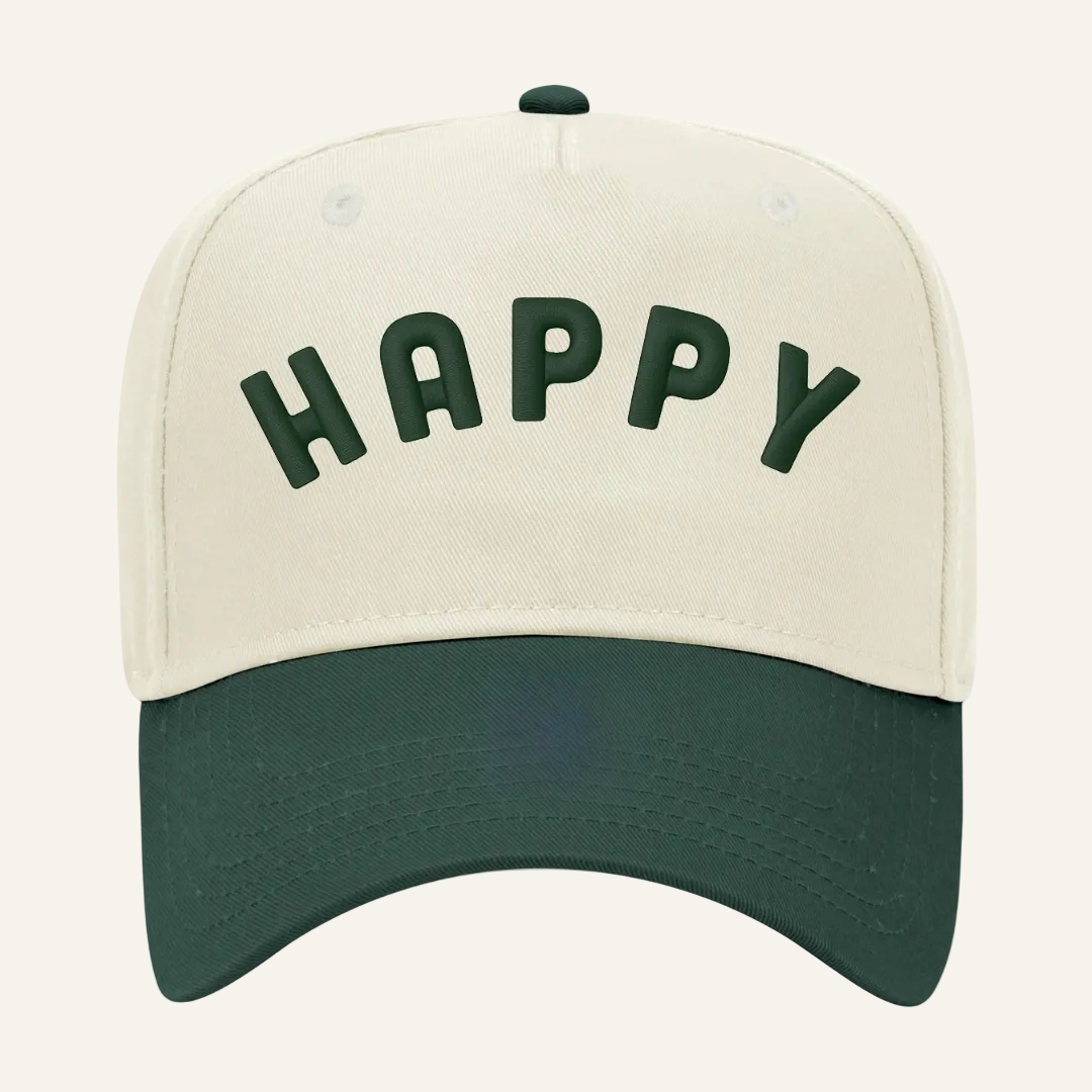 green two tone happy hat