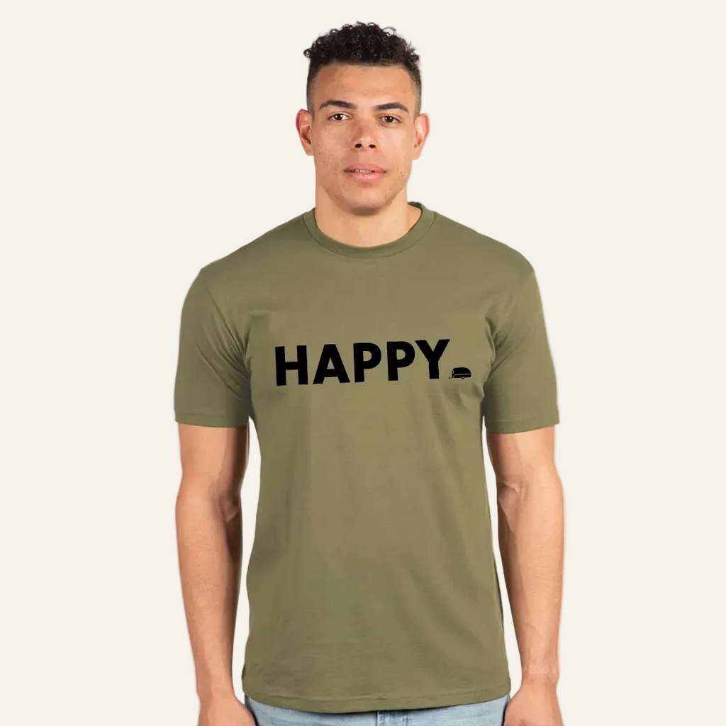 military green happy tee
