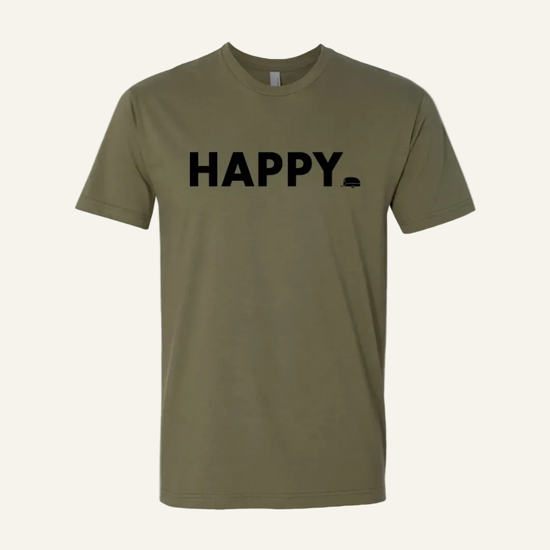 military green happy tee