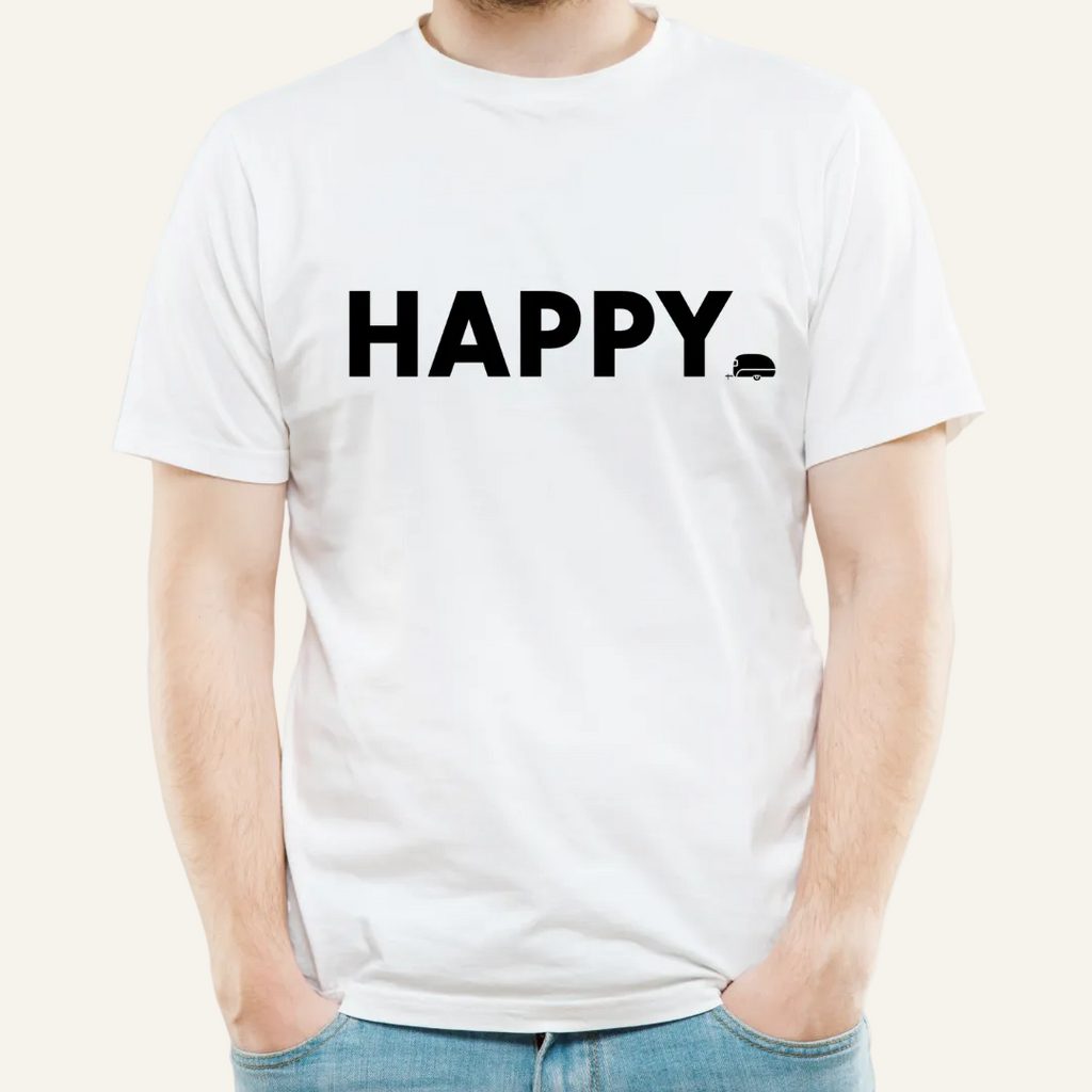 white happy tee