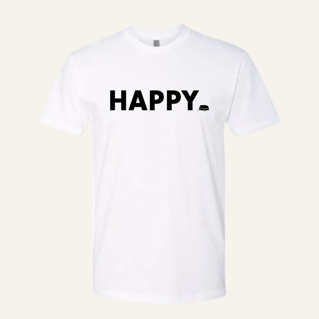 white happy tee