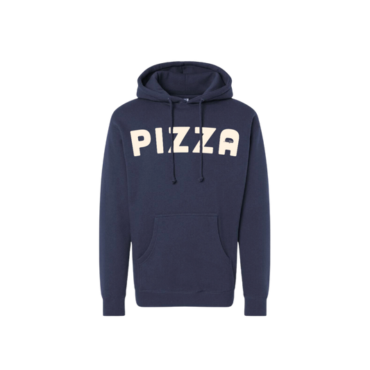navy pizza hoodie