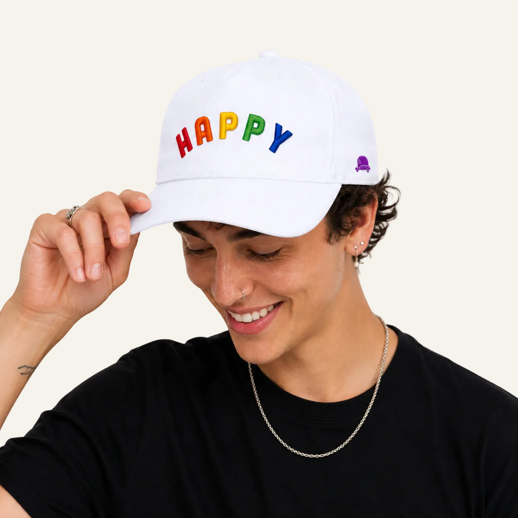 rainbow happy hat