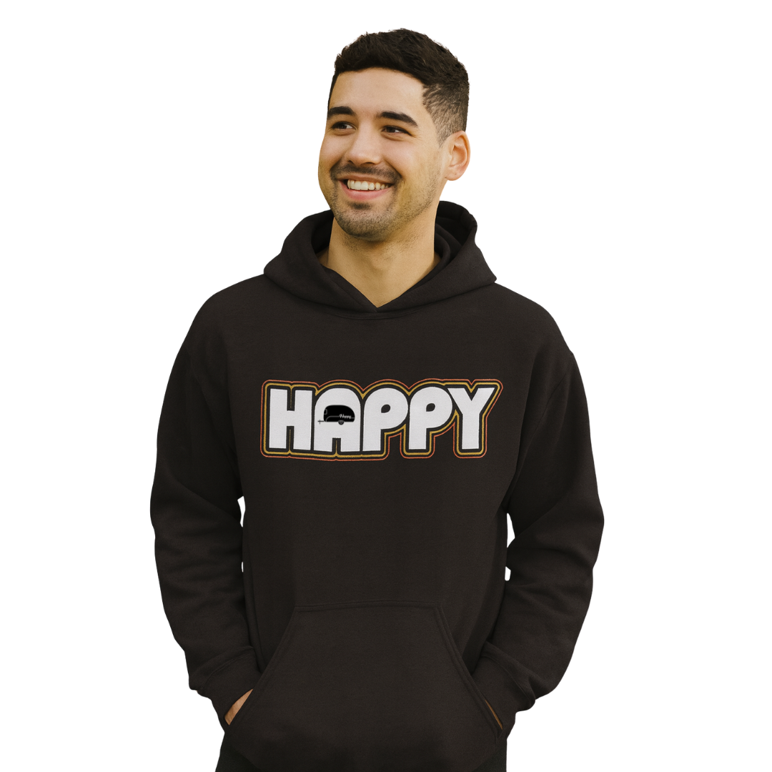 retro happy hoodie