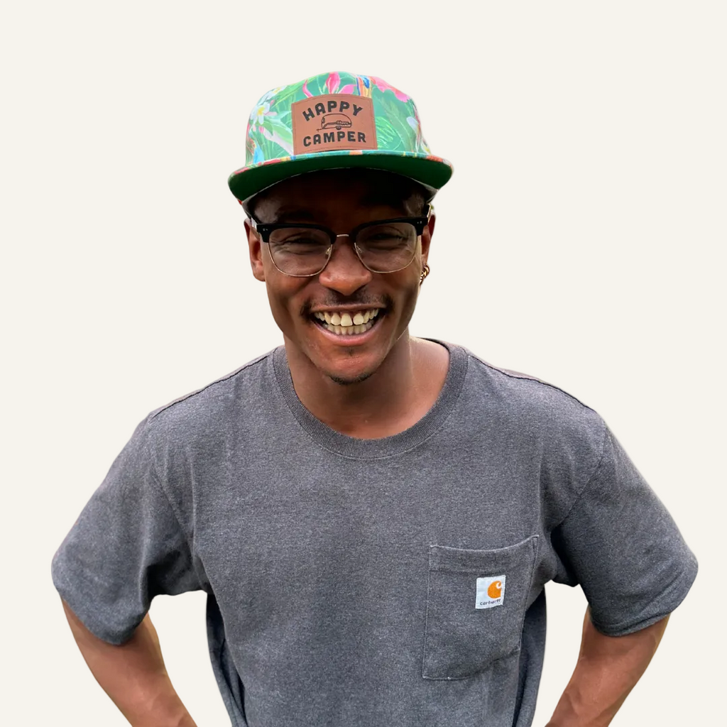 tropical leather patch hat