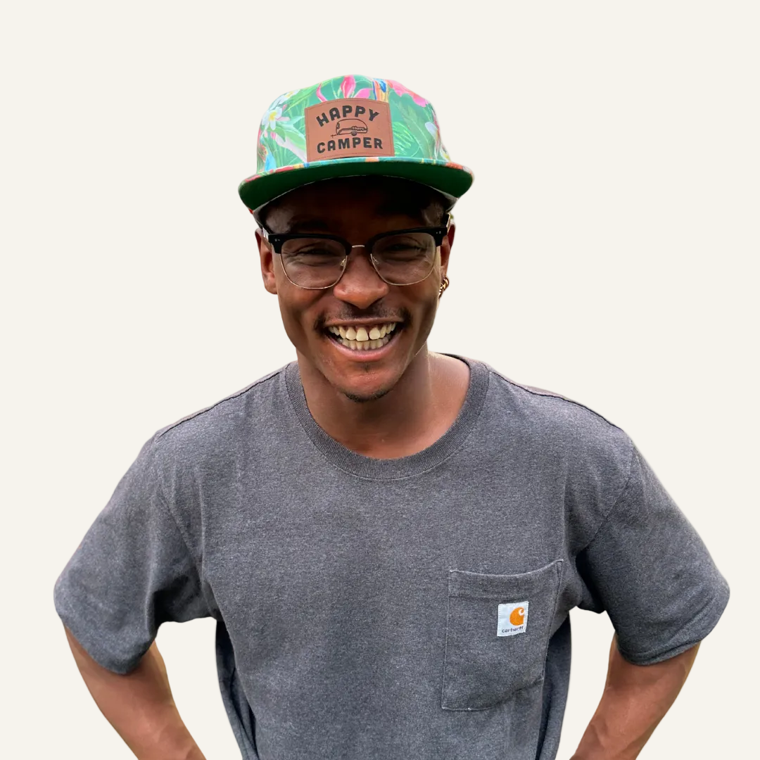 tropical leather patch hat